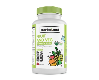 Herbaland 有机水果，蔬菜和纤维成人软糖  60粒